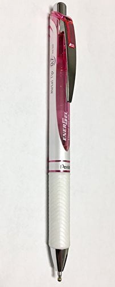 Pentel EnerGel Deluxe RTX Retractable Liquid Gel Pen,0.7mm, Black Ink, Pink Body, Value set of 5