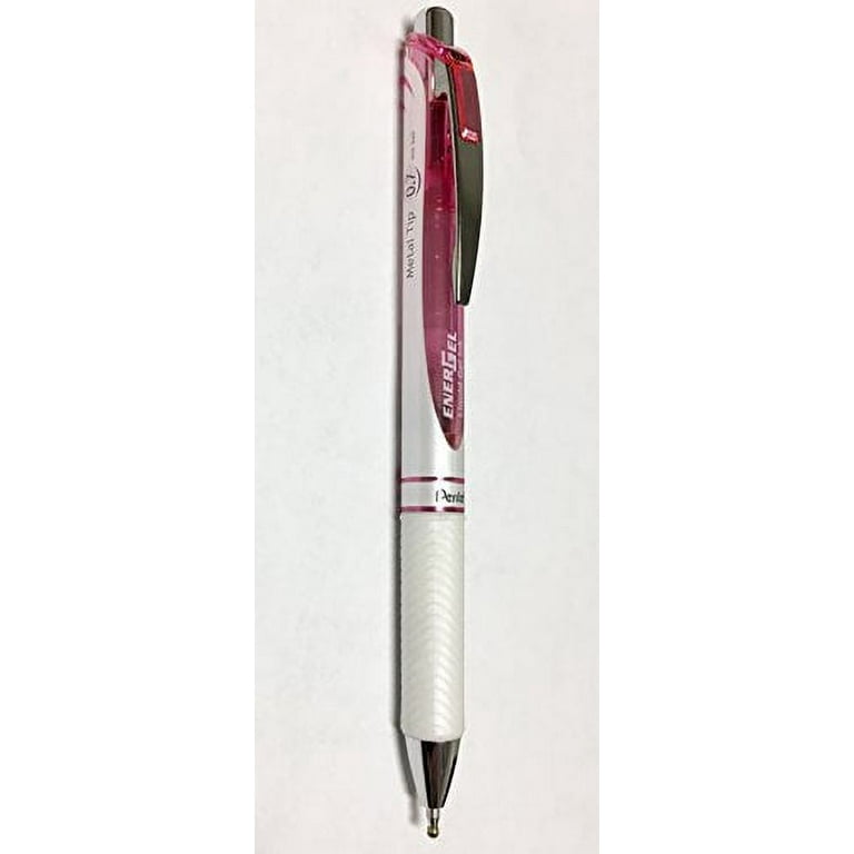 Pentel EnerGel Deluxe RTX Retractable Liquid Gel Pen,0.7mm, Black Ink, Pink  Body, Value set of 5