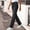 A05-Black, variant on Zysthvn Denim Jeans for Women Straight Leg Casual Mid Rise Fall Pants for Tall Women Solid Button with Pockets Thick Trousers
