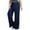 Navy, variant on Qxiansh Women's Plus Size Stretch Yoga Pants Solid Color Elastic Waist Drawstring Sports Wide Leg Pants