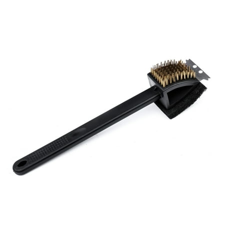 15" Barbecue Grill BBQ Brush Scraper Scrubber 3 in 1 Cleaning Tool Cleaner