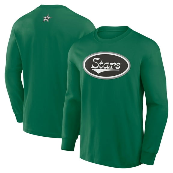 Men's Fanatics Kelly Green Dallas Stars Rewind Long Sleeve T-Shirt