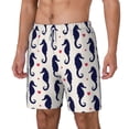 thumbnail image 2 of Uemuo Seahorses and Hearts Pattern Mens Swim Trunks Quick Dry Board Shorts with Mesh Lining, Stretch Beach Shorts Quick Dry No-Chafing Board Shorts-X-Large, 2 of 9