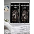 thumbnail image 3 of Funny Yak Living Room Curtains 2 Panel, Welcome To OUR Place Modern Retro Cafe Window Treatment, Extra Long Farmhouse Bedroom Bathroom Kitchen Curtains Drapes 104"x72", 3 of 6