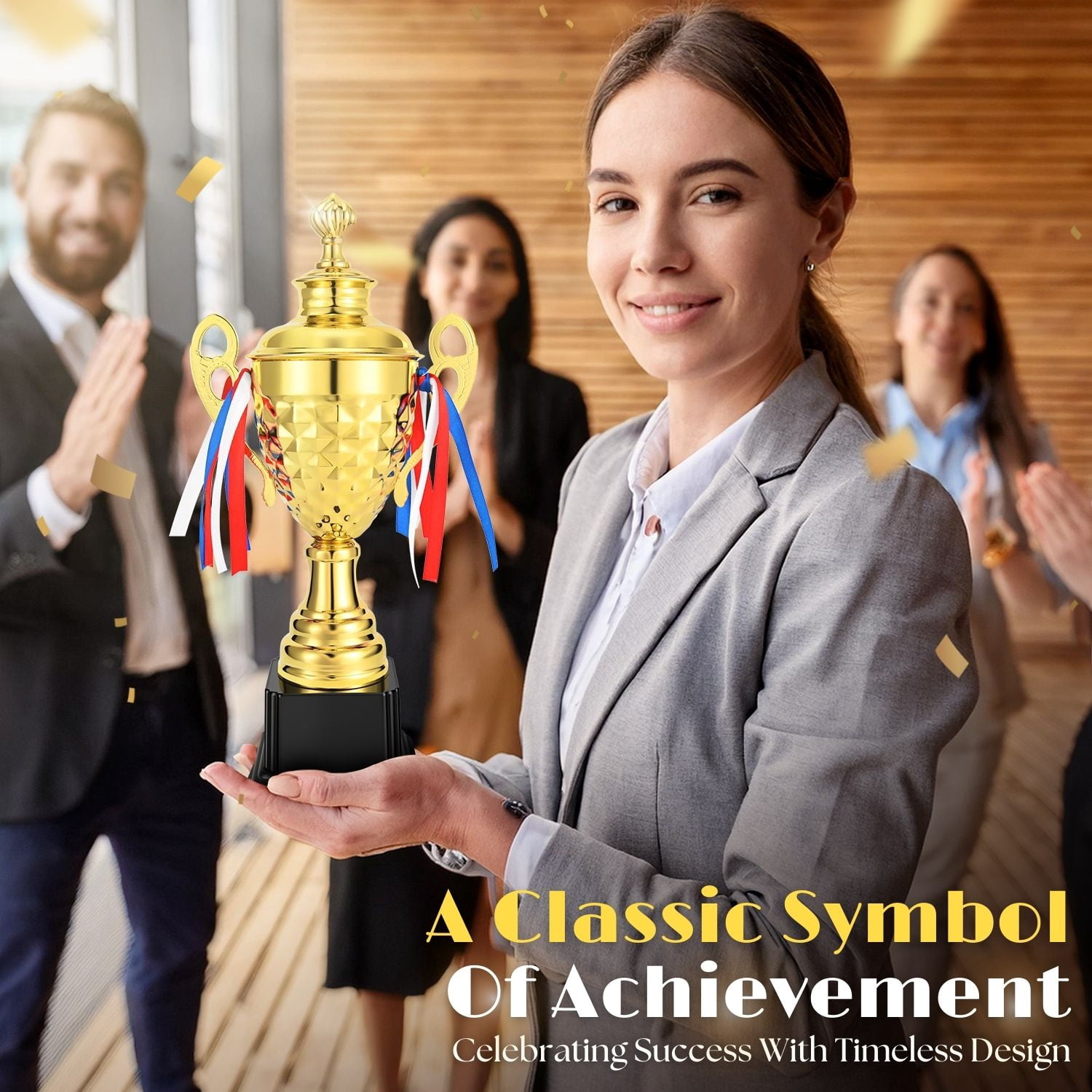 Gold Trophy Award - 17 Inch Large Trophy Cup for Awards, Sports, Competitions, Tournaments, & Parties, Perfect Gift for Champion Winners & League Achievements