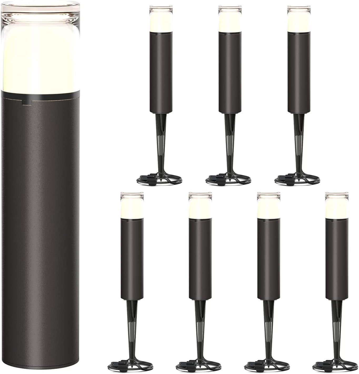 HANTU Low Voltage Pathway Lighting 8PK Bollard Landscape Lights Kits 2W