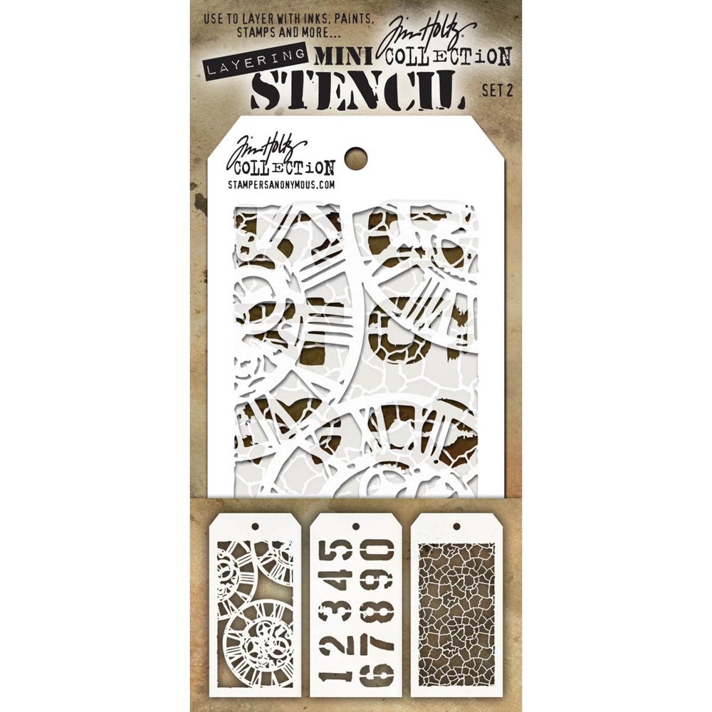 Tim Holtz Mini Layered Stencil Set 3/PkgSet 2