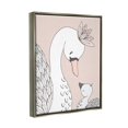 thumbnail image 4 of Stupell Industries Mother & Baby Swan Flower Crowns Princess Animals Graphic Art Luster Gray Floating Framed Canvas Print Wall Art, Design by Sweet Melody Designs, 4 of 5