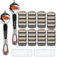 thumbnail image 1 of 48-Piece Men's/Women Razor Blade Replacement Set with Free Handle, Long Handle Double Edge Safety Razor, Ultra Sharp Stainless for Smooth Shaving for Face Head Body, Ideal Gift(2SET-32PCS), 1 of 8