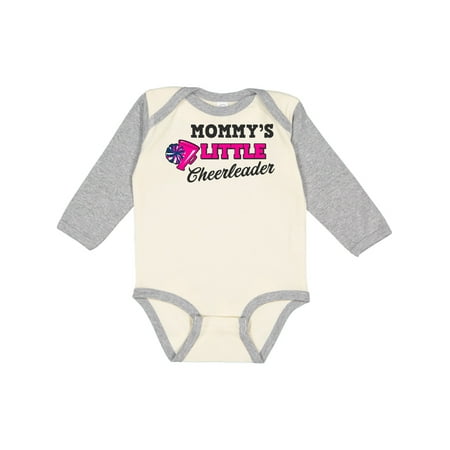 

Inktastic Mommy s Little Cheerleader with Megaphone and Pom Poms Gift Baby Girl Long Sleeve Bodysuit