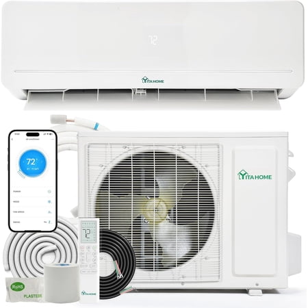 Uforic 24000 BTU Ductless Mini Split AC/Heating System, 20 SEER2 Inverter Heat Pump with WiFi & Alexa, 230V Energy Efficient