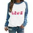 thumbnail image 1 of Gibobby Sudaderas para mujer Sudadera con capucha informal sin sombrero con cuello redondo y mangas raglán con estampado divertido del día de San Valentín para mujer 11 (Azul, XXL), 1 of 5
