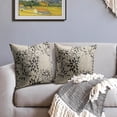 thumbnail image 2 of Dahlia Pillow Covers 16x16 Set of 2 Rustic Summer Rust Geometric Floral Black Cream Outdoor Decorative Throw Pillows Farmhouse Pillowcases Linen Cushion Case Decor for Home Sofa Couch Bed, 2 of 7