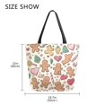 thumbnail image 5 of Large Canvas Bag 13.5x5.1x15 Inch Canvas Bag Shopping Canvas Bag Suitable For Outing Shopping Travel Out Of Large Capacity Storage Yellow Gingerbread Man, 5 of 9