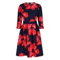 thumbnail image 1 of RKSTN Robes pour Femmes 2023 Mode d'Automne Robe de Soirée Ligne A Rétro Robe à Imprimé Floral Col Rond Manches Longues Fermeture Éclair au Dos Robe de Cocktail, 1 of 6