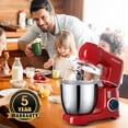 thumbnail image 3 of Batteur sur Socle, 5 Qt 660 W, Batteur à Pâte Alimentaire à Tête Inclinable à 6 Vitesses,, 3 of 8