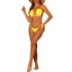 thumbnail image 2 of INSPIRAR CHIC Conjuntos de Bikini de Ropa de Playa para Mujeres con Volantes y Pliegues, 2 Piezas, Bikini de Corte Alto con Lazos Lateral, Trajes de Baño Talla X-Large Amarillo, 2 of 4