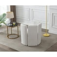 thumbnail image 4 of Guyou Modern Barrel Side Chair, Cute Upholstered Faux Fur Accent Chair with Back for Living Room Bedroom Children's Room Reception Room, White, 4 of 9