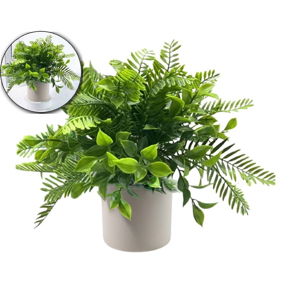 Small Fake Plants 7.45” Eucalyptus Potted Artificial Eucalyptus Plant for Home Bathroom Office Farmhouse Restroom Shelf Desk Mantel Coffee Table Decor
