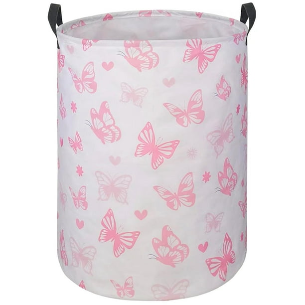 Cesto de ropa Duyiy redondo de algodón con forma de mariposa, 50 x 40 cm