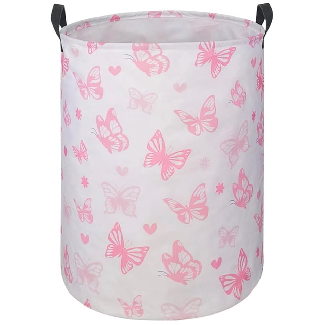 Cesto de ropa Duyiy redondo de algodón con forma de mariposa, 50 x 40 cm