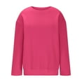 thumbnail image 5 of DDAPJ pyju Womens Oversized Sweatshirts Fleece Crewneck Sweaters Fall Casual Athletic Tops Hot Pink S, 5 of 6