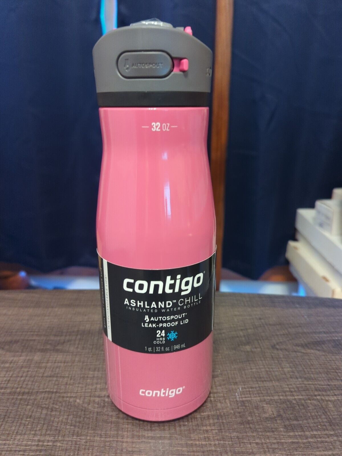 Contigo Ashland Chill Autospout Water Bottle with Leak-Proof Lid, 24 Hours  Cold, 32 oz.