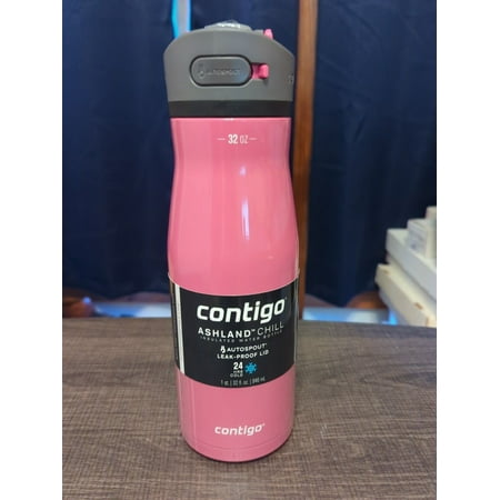 

Contigo Ashland Chill Autospout Water Bottle with Leak-Proof Lid 24 Hours Cold 32 oz. | Pink.