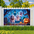 thumbnail image 4 of Decorative Design Halloween Banner Ghost Theme Spooky Background for Halloween Party Indoor Decoration Kids Event, 4 of 5