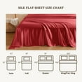thumbnail image 3 of THXSILK Silk Flat Sheet,Grade 6A Silk Full Size Flat Sheet Only,100% Pure Mulberry Silk,Luxury Ultra Soft Breathable Cooling Bedding,Red, 3 of 6