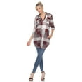 thumbnail image 2 of White Mark Women's Light Weight Plaid Print Tunic with Pockets, 2 of 6