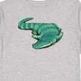 thumbnail image 4 of Inktastic Cute Sleepy Alligator Green Alligator Design Boys or Girls Long Sleeve Toddler T-Shirt, 4 of 5