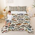 thumbnail image 2 of Feelyou Vintage Game Fish Ocean Full Size Comforter Sets for Boys Girls, Retro Stream Lake Marine Wildlife Bedding Sets, Brown, Grey Reversible, 3 Pieces, 2 of 6