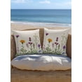 thumbnail image 5 of Outdoor Pillows Waterproof, Spring Flowers Bedding Throw Pillows with Insert for Couch Sofa Bed, Wild Floral Herb Botanical 16x16 Inch Pillowcases Decorative Camping Patio Pillow Set of 1, 5 of 8