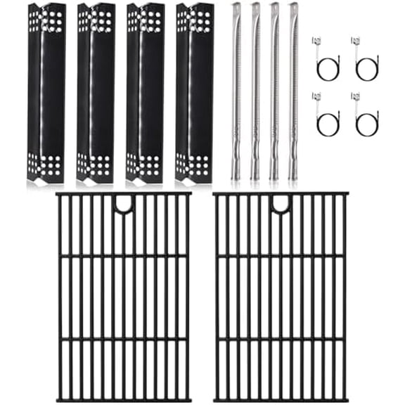 Grill Grate Parts for Nexgrill 4 Burner 720-0925P, 720-0925, Cast Iron Cooking Grid Grates, Heat Plates Tent Flame Tamer, Burner Tubes and Igniters for Nexgrill 720-0925P Replacement Parts.