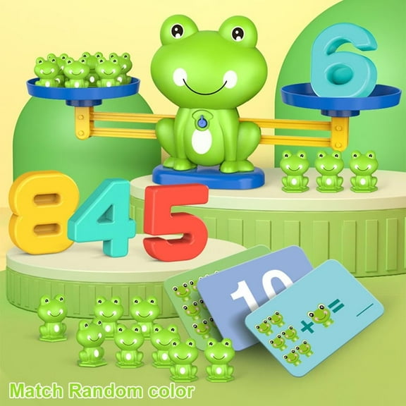 Frog Balance Math Game Educational Counting Scale Toy for Preschool Learning Age 3 