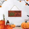 thumbnail image 4 of PEIBang Spooky Halloween Wooden Hanging Sign 5.91x3.15x0.2 in for Front Door Indoor Outdoor Party Decor Yard Home Scary Welcome Decoration, 4 of 9