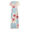 thumbnail image 4 of Staron Robe d'Été pour Femmes en Liquidation à Moins de 10 $ Manches Courtes Col Rond Printemps Bohème Évasée Fluide Robe de Vacances, 4 of 5