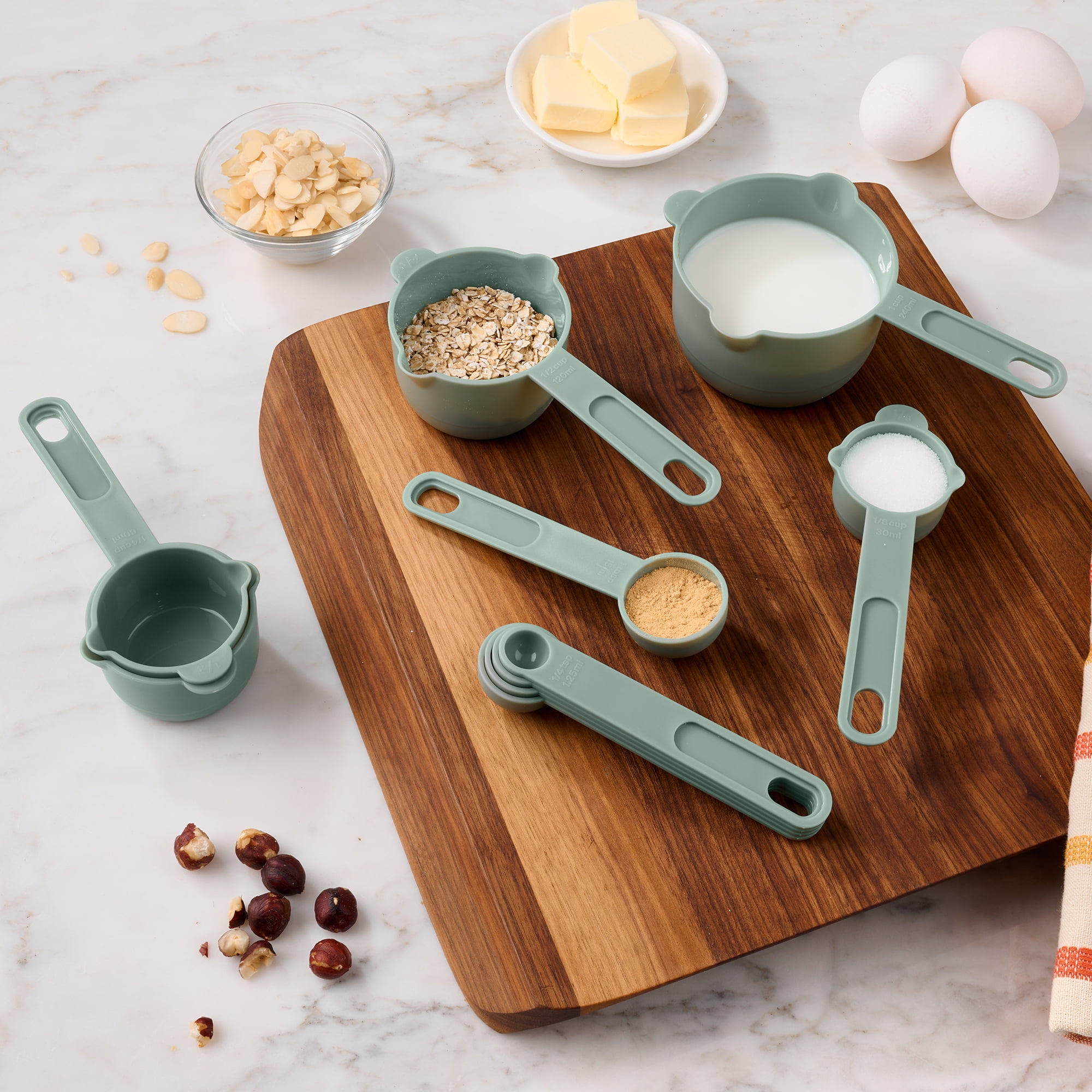 Way-to-Celebrate 10PC Measuring Cups and Spoon Set - Green