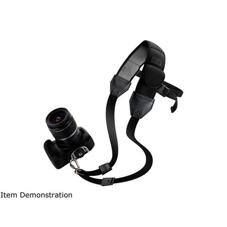 USA Gear Quick Access Sling Shoulder Neck Strap with Comfortable Padded Neoprene and Accessory Pockets - Works With Sony, Nikon, Canon, Panasonic and More Cameras