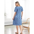 thumbnail image 6 of MINTREUS Nightgown Short Sleeve for Women Sleepwear V Neck Nightshirt House Dress with Pockets, 6 of 7