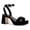 Black, variant on YDN Womens Open Toe Platform Sandals Chunky Mid High Heels with Rhinestone Studded Strap Dressy Casual Party Daily Shoes Size 4 Gold
