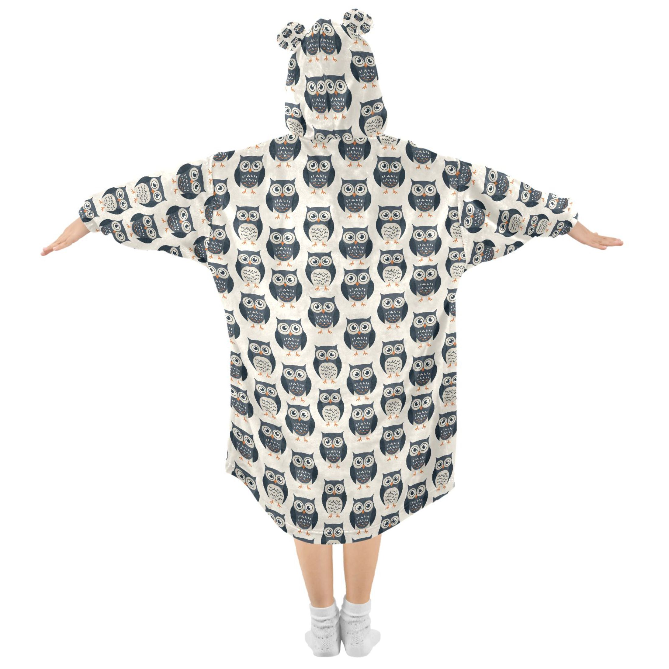 joogoo Blanket Hoodie for Cute Owls Oversize Sweatshirt 3-14 YR L