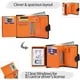 thumbnail image 3 of Negro y naranja: billetera grande de cuero genuino para hombre de tres pliegues, Cartera de hombre con 19 ranuras para tarjetas de crédito, 3 compartimentos para billetes, 1 bolsillo para monedas, 3 of 5