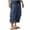 Navy, variant on Multi Patch Pocket Linen Blend Drawstring Jogger Cargo Pants for men, Solid Outdoor Loose Casual Trousers