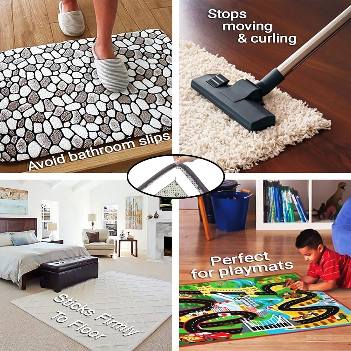 Buy Rug Grippers for Hardwood Floors (8 pcs), Anti Slip Rug Grippers