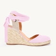 thumbnail image 3 of Women's Platform Espadrilles Wedge Sandals Slip On Solid Color Closed Pointed Toe Comfortable Wedge Pumps Shoes, 3 of 6