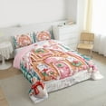 thumbnail image 3 of Manfei Kawaii Gingerbread House Full Size Comforter Sets, Christmas Snowman Bedding Comforter Set,Pink White Brown Bedding Sets For Girls Kids,Breathable Home Decor Reversible,3-Piece, 3 of 8