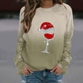 thumbnail image 1 of Offres de Liquidation! Aqestyerly Hauts de Noël Grande Taille pour Femmes Col Rond Sweat Imprimé de Noël Manches Longues Chandail en Molleton Sans Capuche, 1 of 4