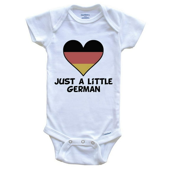 Just A Little German Baby Bodysuit - Funny Germany Flag Baby Bodysuit, 0-3 Months White